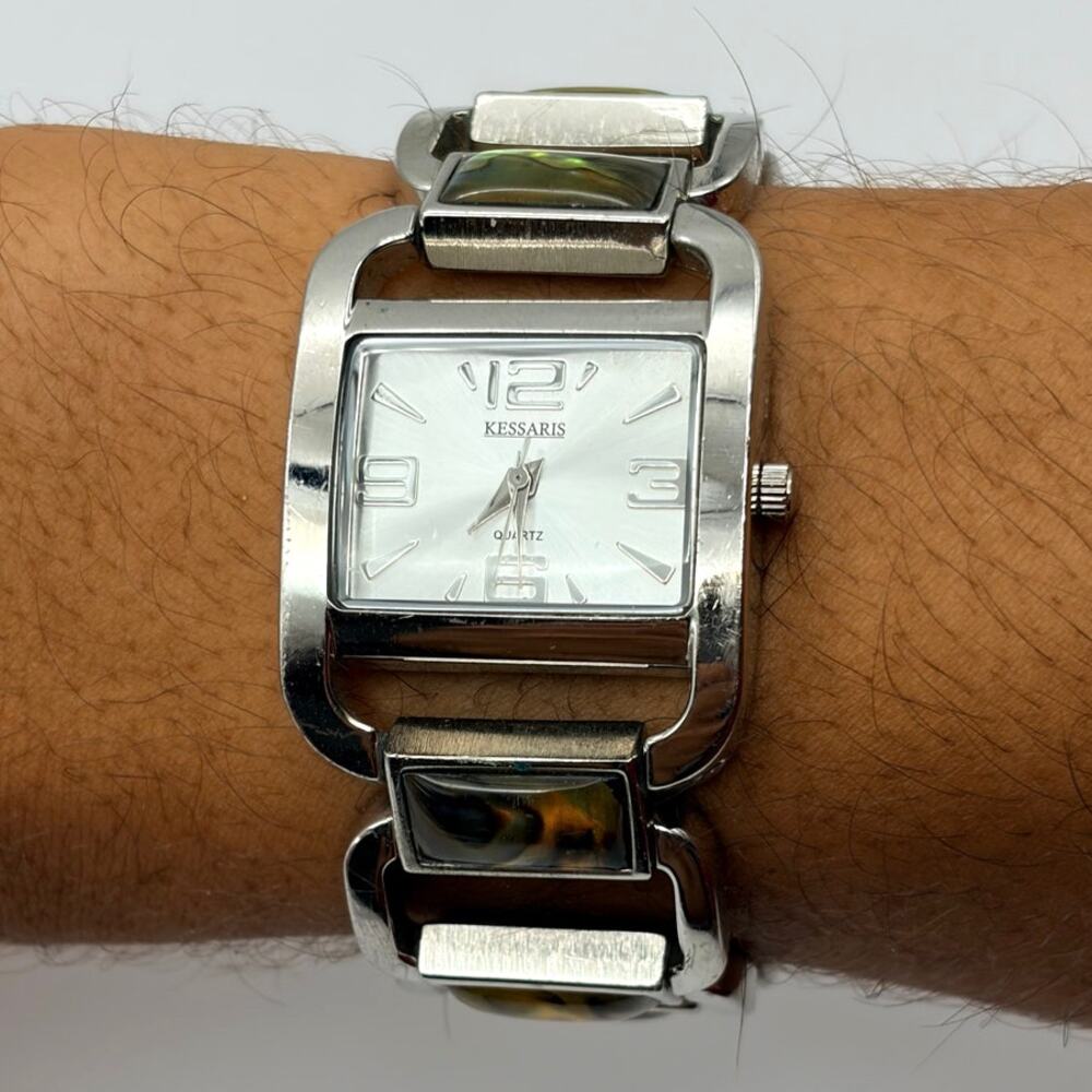 Silver & Emrald Kessaris Watch